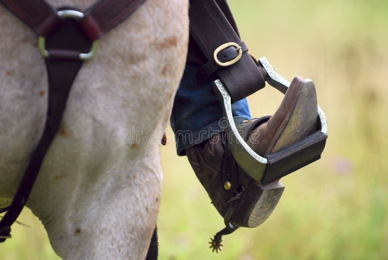 Cargador del programa inicial, estímulo, y caballo de vaquero occidental fotografía de archivo Cargador del programa inicial, estímulo, y caballo de vaquero occidental fotografía de archivo