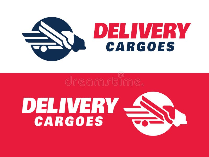 Cargaisons professionnelles modernes de la livraison de logo de vecteur dans le thème rouge