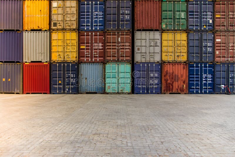 Cargo Containers. Cargo Container Yard Stock Image Image of export