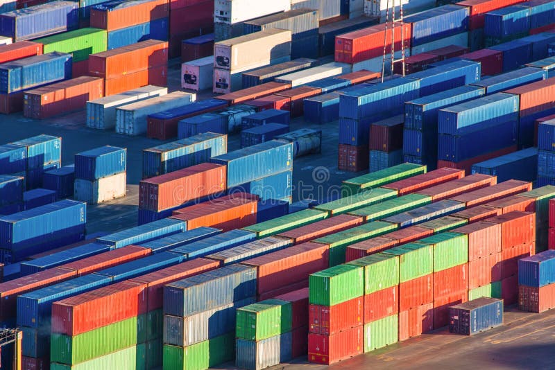 Many colourful cargo containers ready to trade. Many colourful cargo containers ready to trade