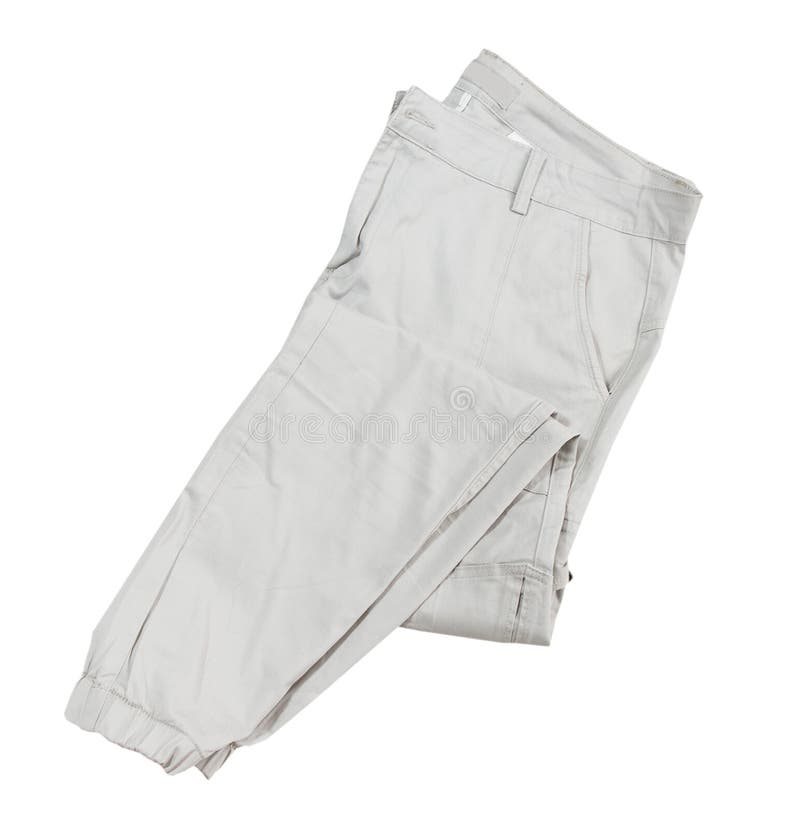 Cargo Pants Isolated on White, Folded Cargo Pants Over White Background ...