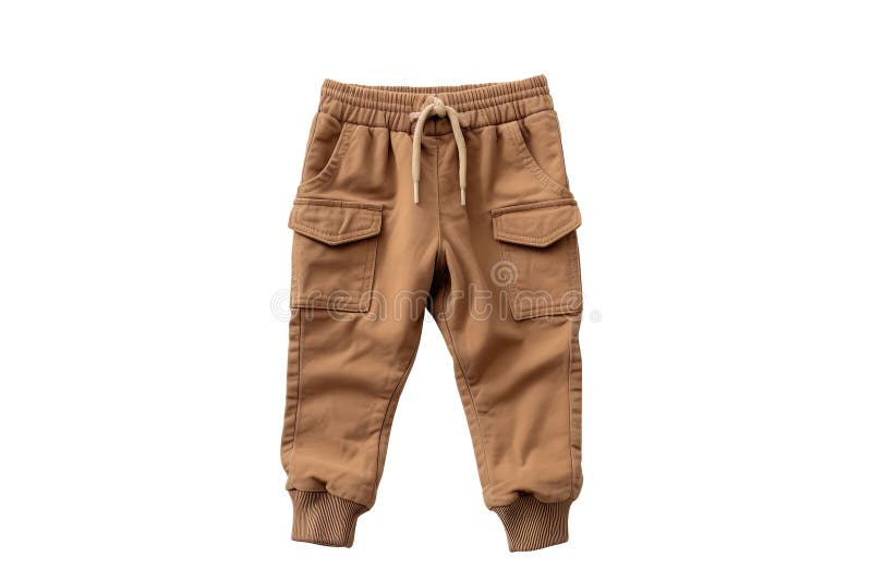Cargo Pants for a Newborn Boy on White Background Stock Illustration