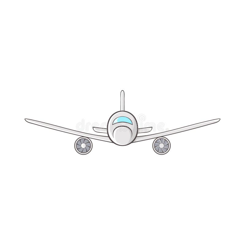 Cargo plane icon in cartoon style stock illustration