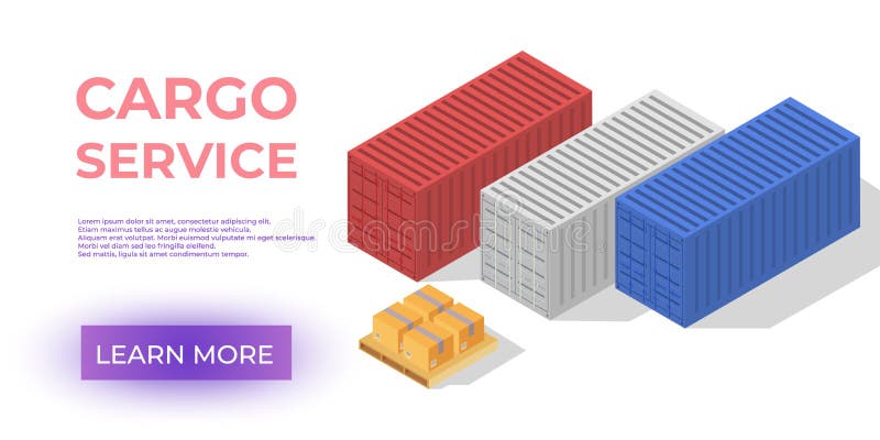 Cargo Service or delivery or Order Tracking App. Web Design Banner. Vector illustration