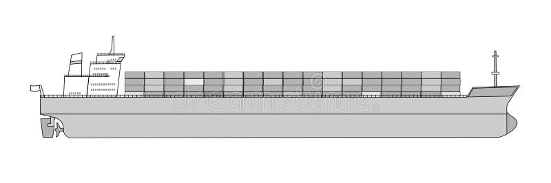 Cargo ship royalty free illustration
