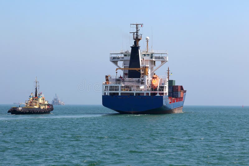 Cargo ship goes to sea
