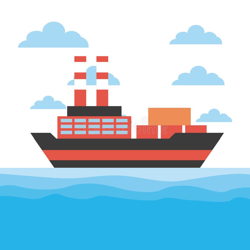 Cargo ship icon stock vector. Illustration of shape, design 86186062