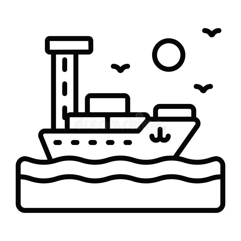 Cargo Ship Vector Design, Visually Perfect Icon of Freight Ship