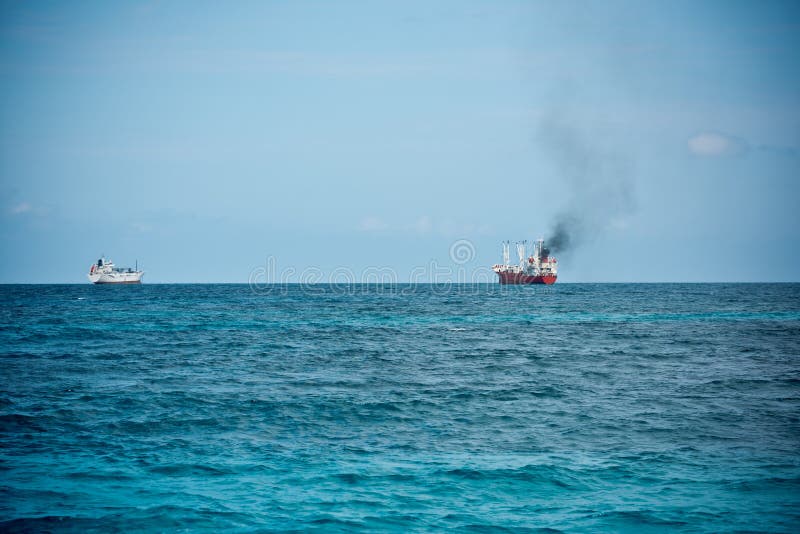 Cargo Ships Sailing in the Indian Ocean Editorial Photography Image
