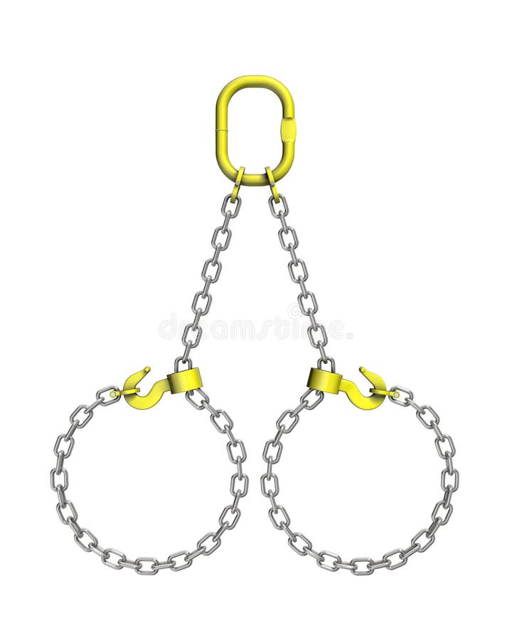 Cargo Strapping: Metal Chain with Crane Hook Stock Illustration