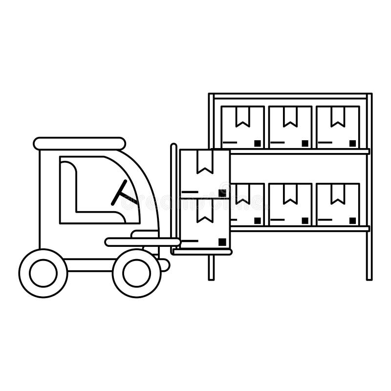 Cargo Vehicle and Warehouse Stock Vector Illustration of empty