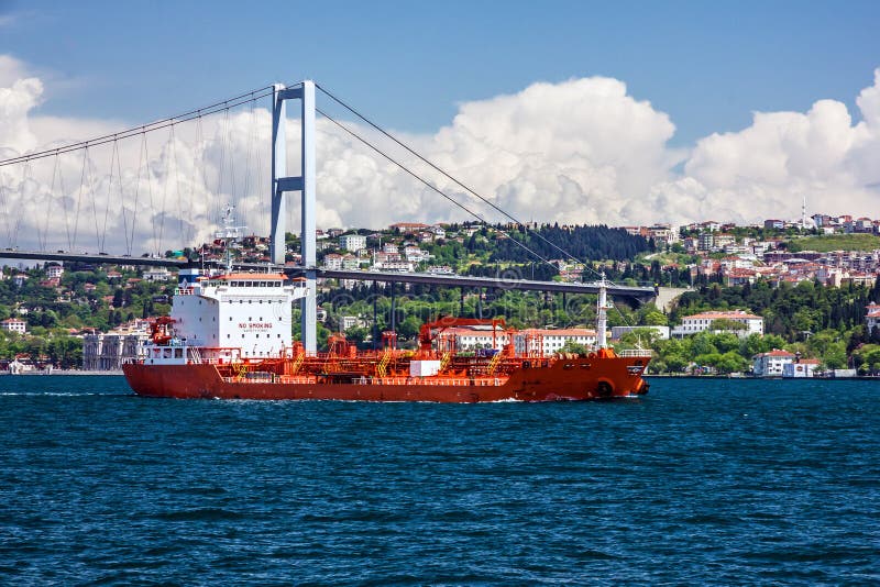 Cargo Vessel in Bosphorus, Istanbul, Turkey Editorial Image Image of