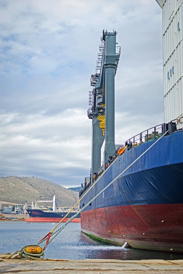 Cargo vessel at the dock stock photo. Image of business 81792366