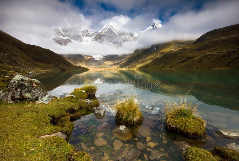 Carhuacocha Laguna in Cordiliera Huayhuash, Peru, South America