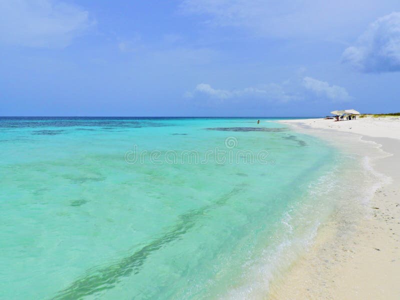 Caribbean sea, Los Roques. Vacation in the blue sea and deserted islands. royalty free stock photography Caribbean sea, Los Roques. Vacation in the blue sea and deserted islands. royalty free stock photography