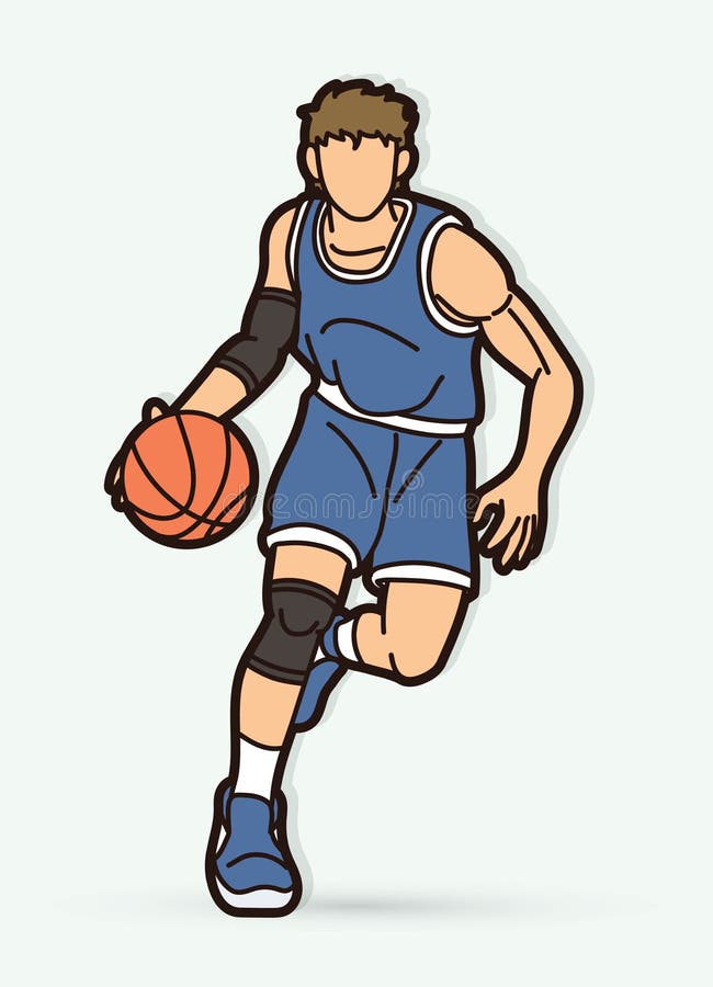 Caricatura De Acción De Jugador De Baloncesto Vector Gráfico Ilustración  del Vector - Ilustración de hombre, tiro: 200156988