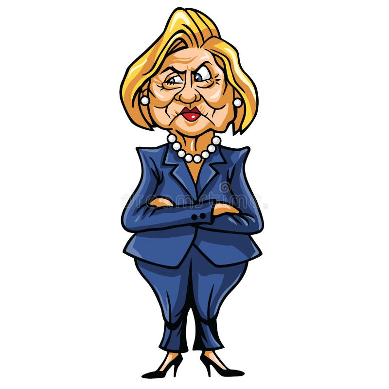 Caricatura de Hillary Clinton, candidato presidencial Democrática do Estados Unidos