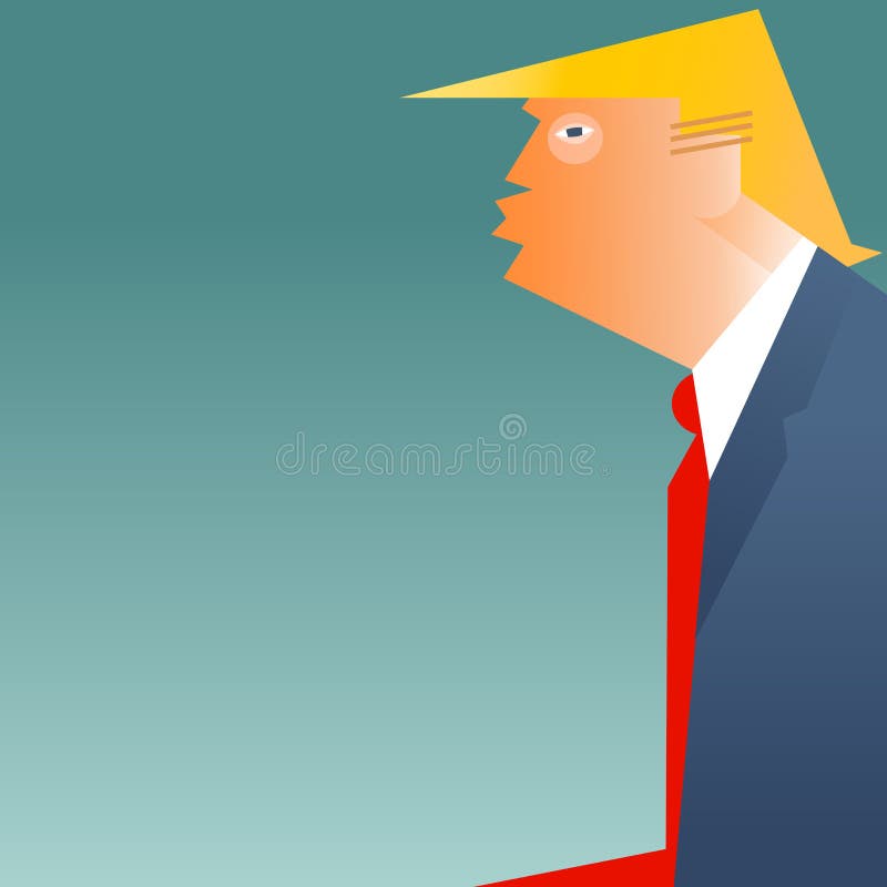 Caricatura de presidente Donald Trump de Estados Unidos