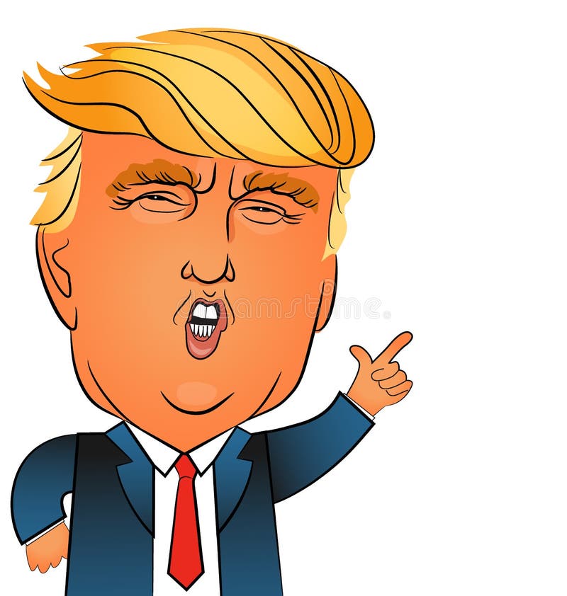 Caricatura Del Candidato Presidencial Donald Trump Imagen de archivo  editorial - Ilustración de juego, peine: 70328509