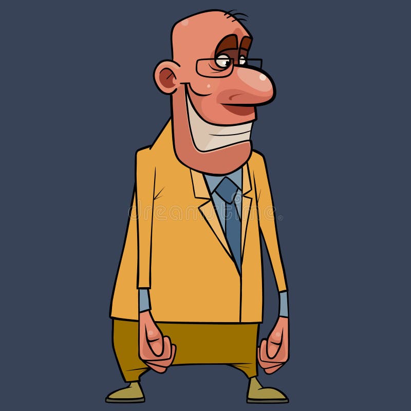 cartoo de personagem de homem careca engraçado. vetor de clip-art