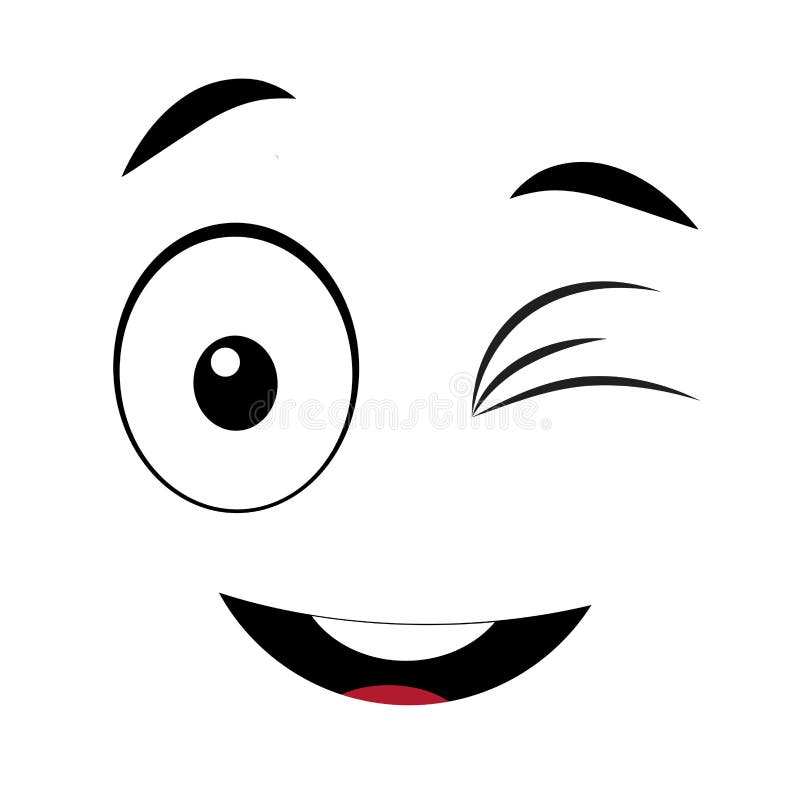 Olhos expressivos e boca sorridente personagem design de rosto V1 Vector