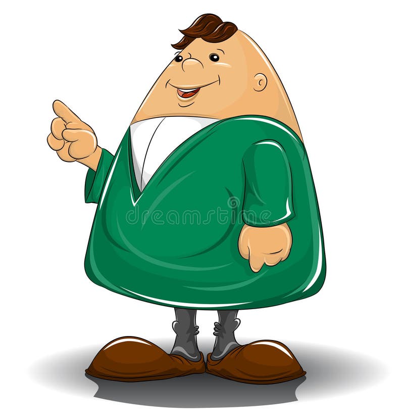 Caricature man pointing out royalty free illustration