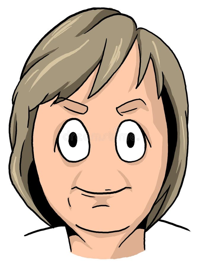 Caricature Of Middle Aged Woman With Dirty Blonde Hair Bold