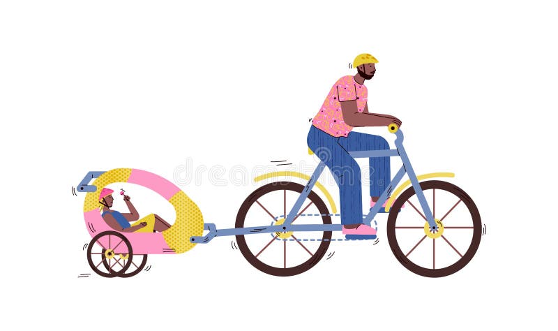 Piso 3d Isométrica De Bicicletas De Alta Calidad Con Remolque Bici Niños.  Piso 3d Ilustración Ilustraciones svg, vectoriales, clip art vectorizado  libre de derechos. Image 61957780