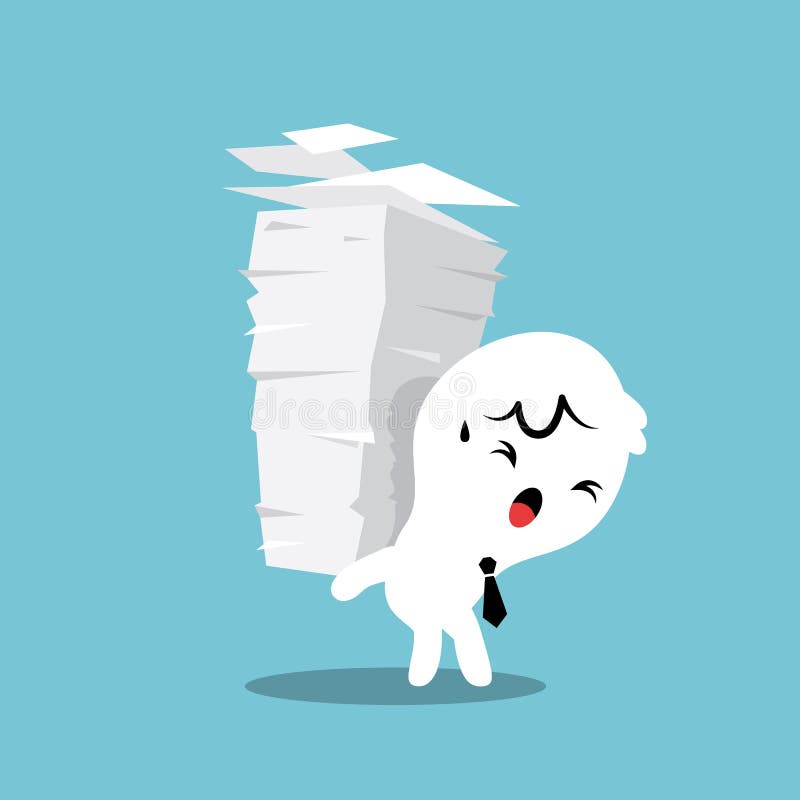 Carico di lavoro della pila di carta illustrazione vettoriale Carico di lavoro della pila di carta illustrazione vettoriale
