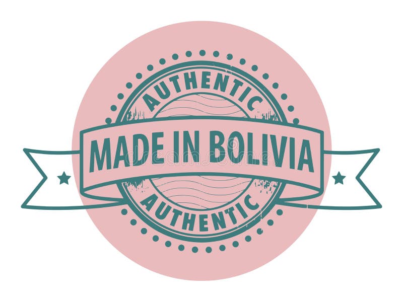 Carimbe com o texto autêntico, feito em Bolívia ilustração royalty free