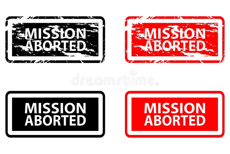 Carimbo de borracha abortado missão ilustração royalty free