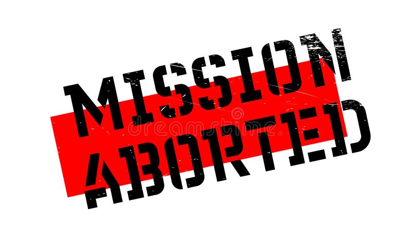 Carimbo de borracha abortado missão ilustração stock