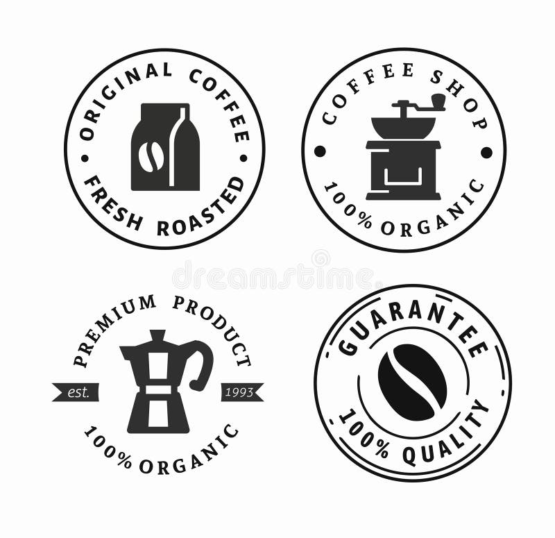 Carimbo de café com texto e ícone de café ilustração stock