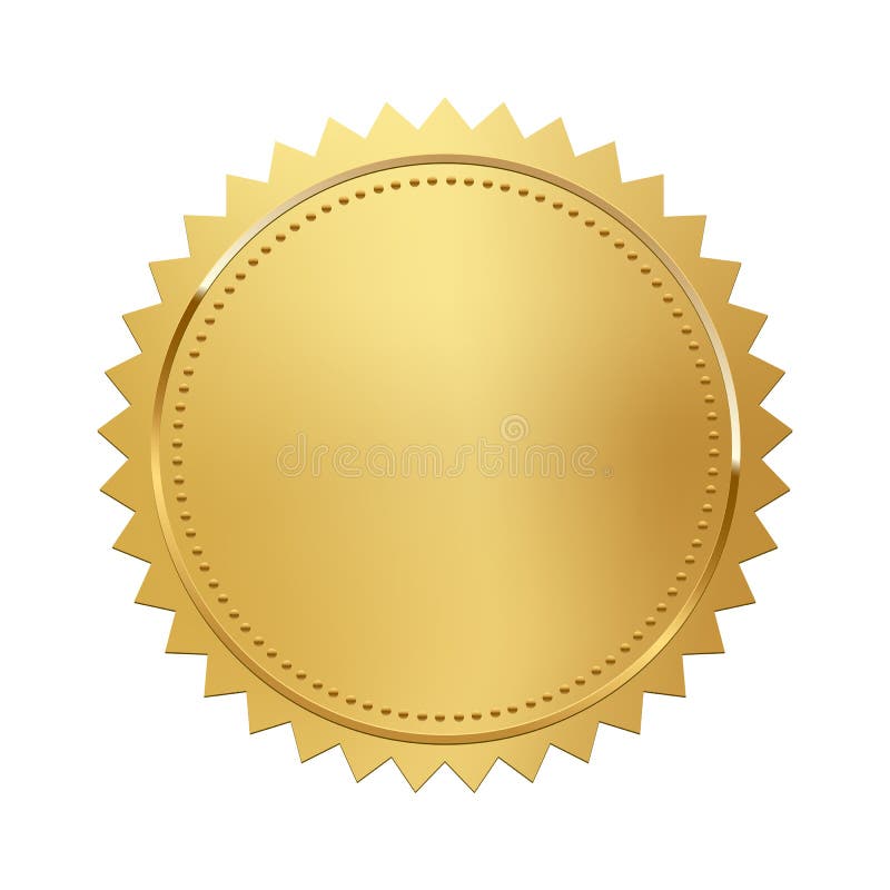 Carimbo dourado isolado em fundo branco Selo de luxo Elemento de projeto vetorial ilustração stock Carimbo dourado isolado em fundo branco Selo de luxo Elemento de projeto vetorial ilustração stock