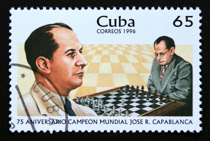 X 0238 Selo Xadrez Chapéu Cuba Capablanca 1982