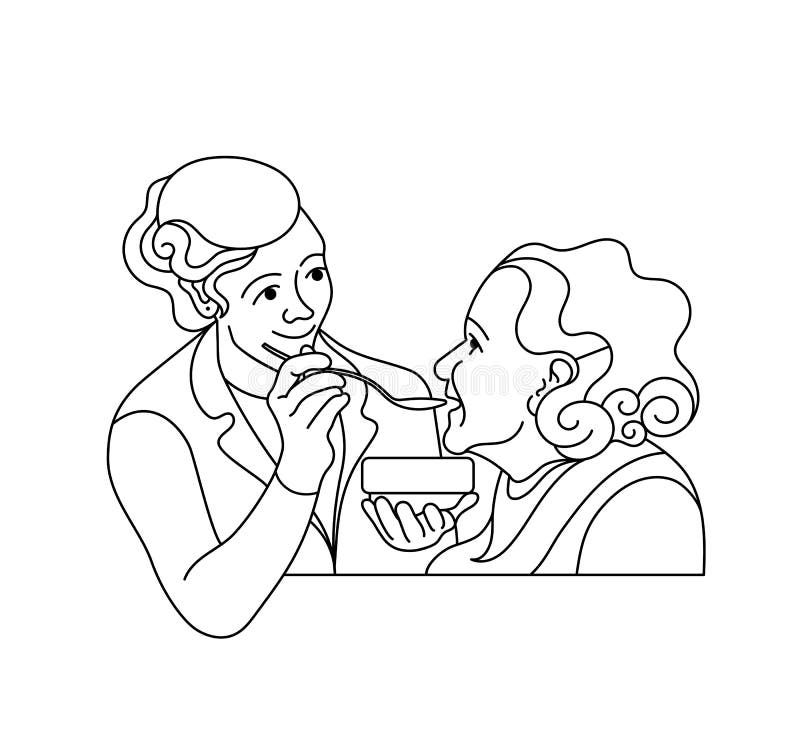 caregiver clip art black and white