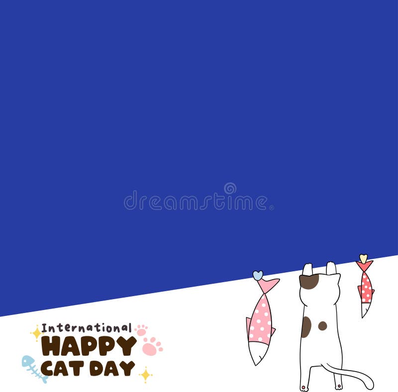 Cute adorable hand drawing cat kitten greeting cartoon cover wallpaper royalty free illustration