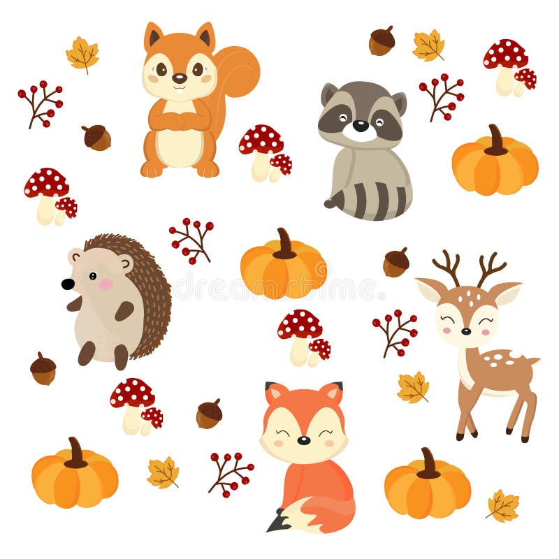 Gli animali del bosco in autunno Immagine e Vettoriale - Alamy