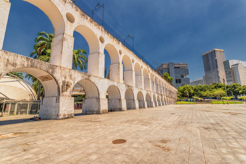 Carioca Aqueduct, Also Known As Arcos Da Lapa In Historic Centre Of Rio ...