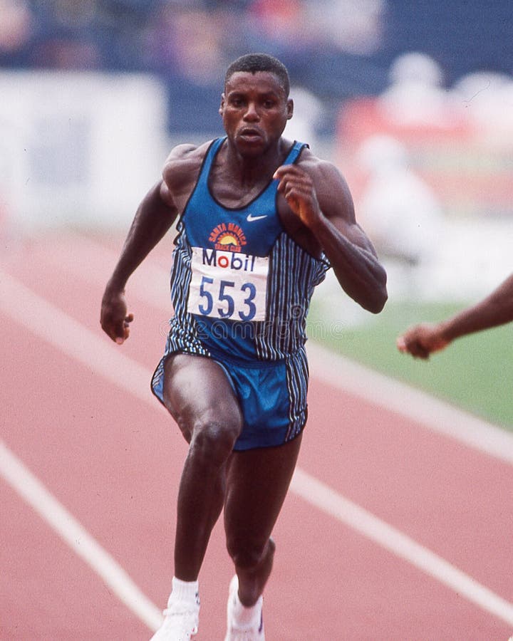 United States Olympian Carl Lewis. image taken from color slide.