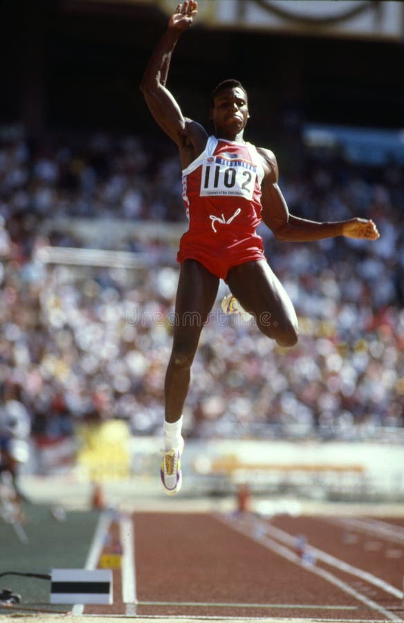 United States Olympian Carl Lewis. (image taken from color slide. )