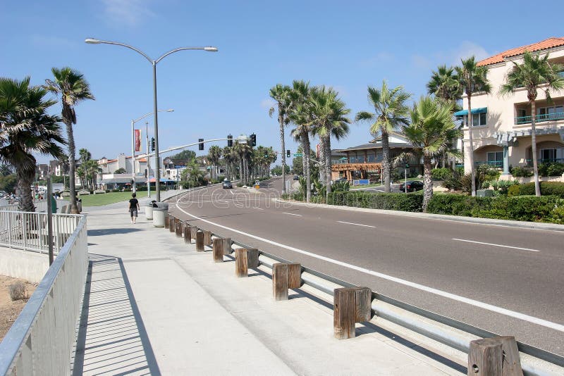 Carlsbad California a street scene near the ocean. Carlsbad California a street scene near the ocean.