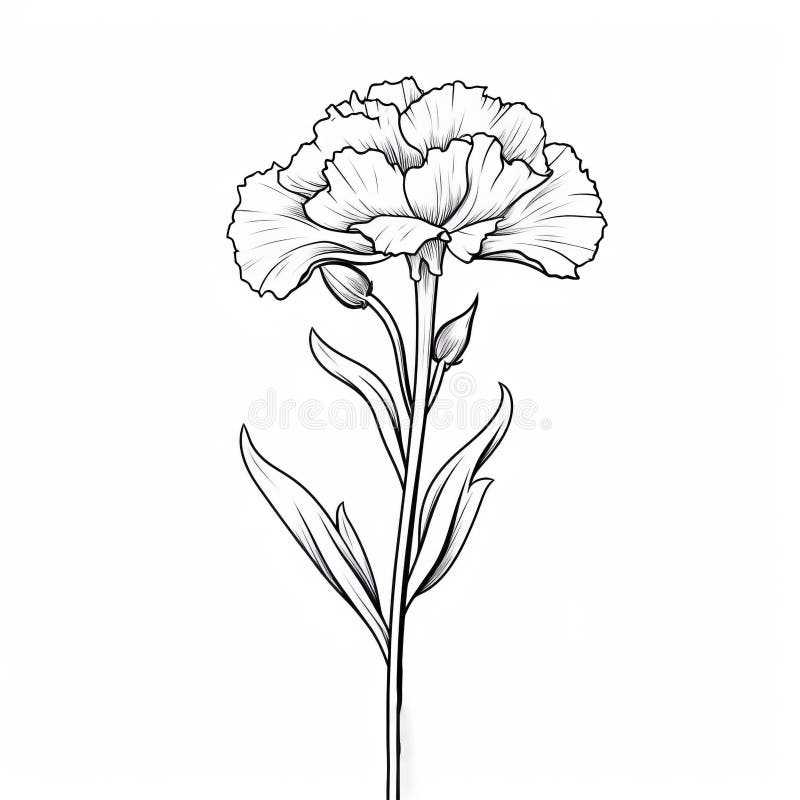 Carnation Line Art Stock Illustrations – 755 Carnation Line Art Stock ...