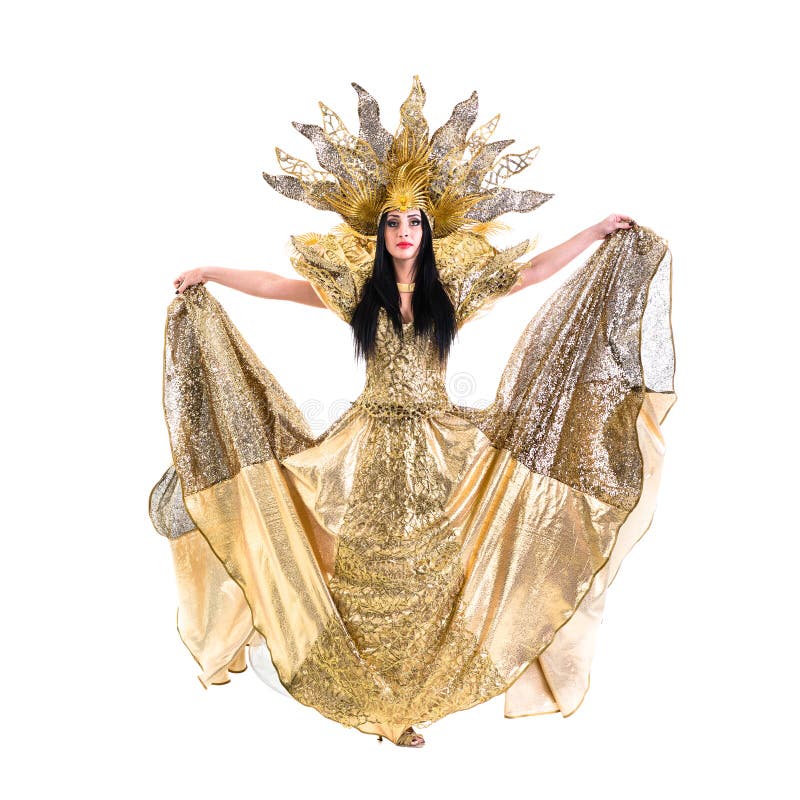 Carnaval-dansersvrouw die met kroon dansen royalty-vrije stock fotografie Carnaval-dansersvrouw die met kroon dansen royalty-vrije stock fotografie