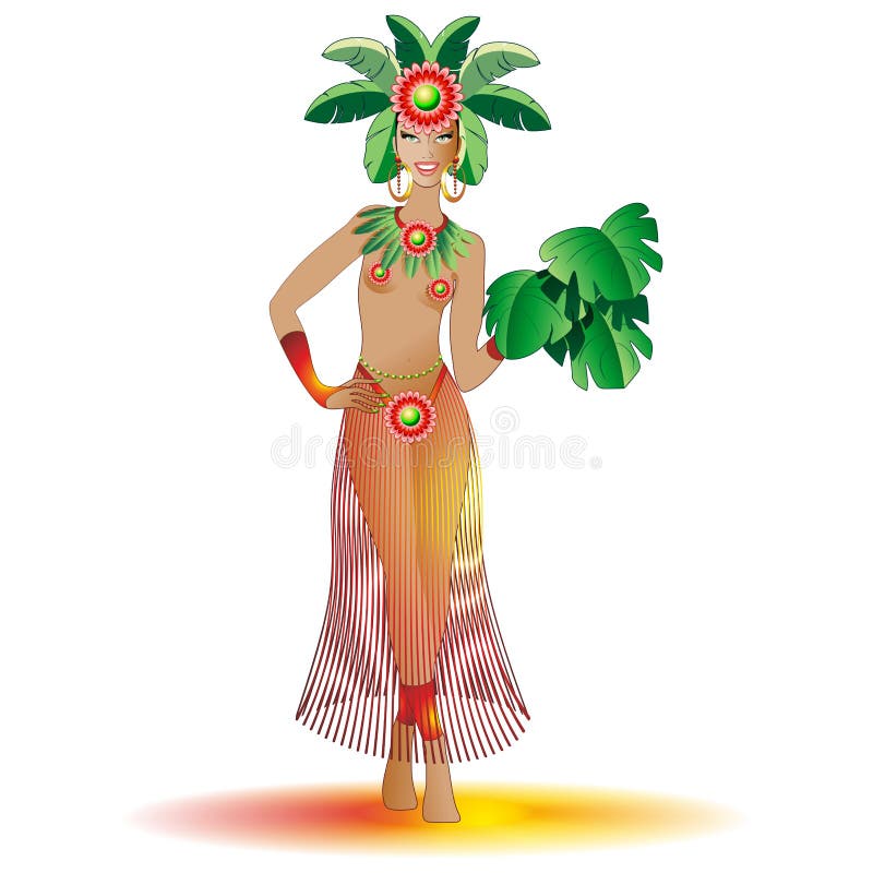 Carnaval exotique beau Fille-Brésil illustration de vecteur Carnaval exotique beau Fille-Brésil illustration de vecteur