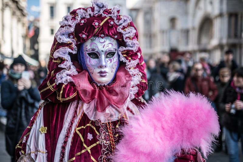 Carnaval tradicional de Veneza 2017 imagem de stock