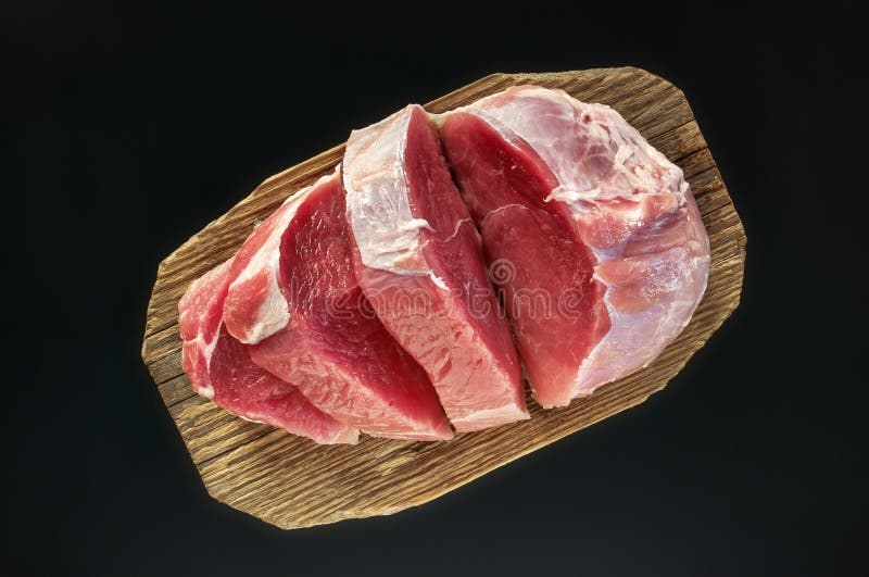 Carne de carne de porco crua Vista superior imagens de stock Carne de carne de porco crua Vista superior imagens de stock