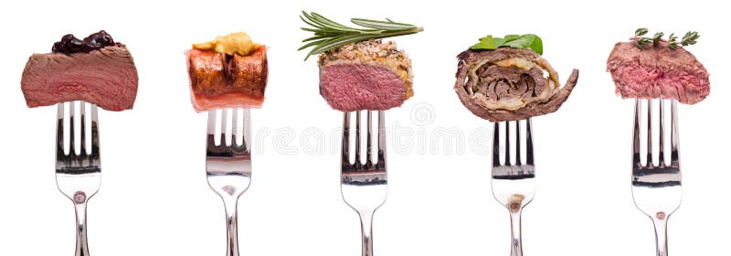 Carne de vânat miel ruladă și cârnați pe furcă royalty free stock photography
