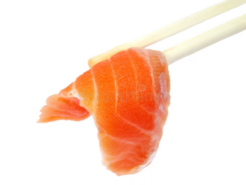 Carne di color salmone in bacchette fotografia stock libera da diritti Carne di color salmone in bacchette fotografia stock libera da diritti