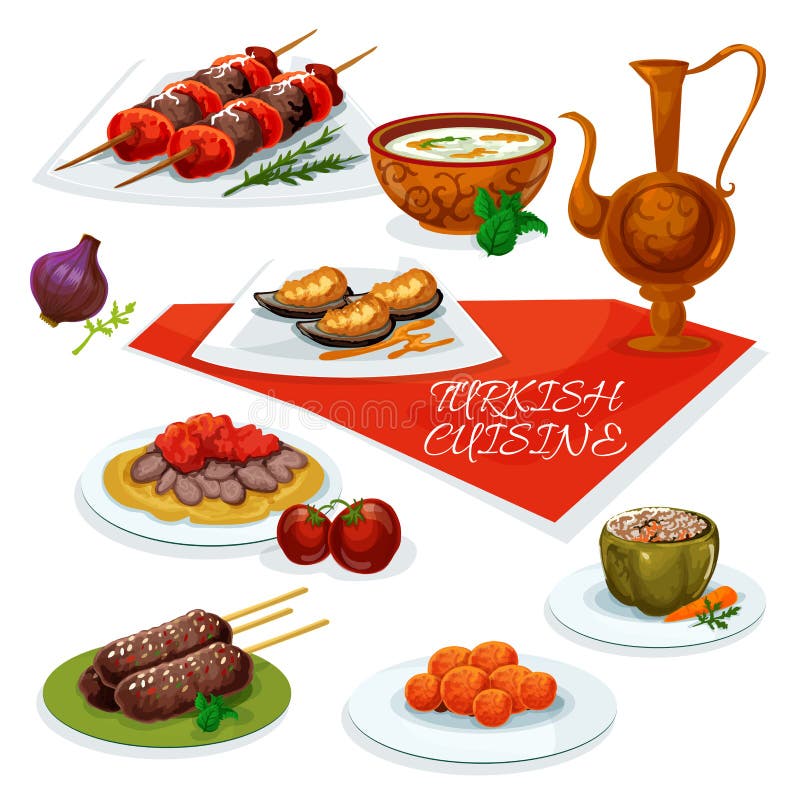 Carne di cucina ed icona turche delle legumiere royalty illustrazione gratis